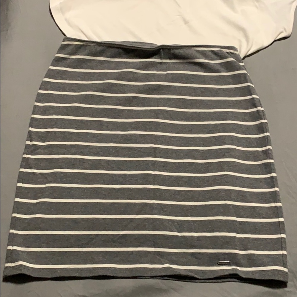 Hollister Co. Gray & White Striped Skirt